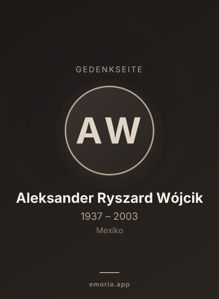 Gedenkportrait von Aleksander Ryszard Wójcik