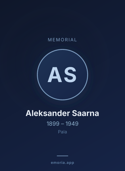 Memorial portrait of Aleksander Saarna