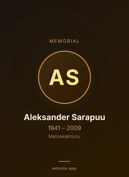 Memorial portrait of Aleksander Sarapuu