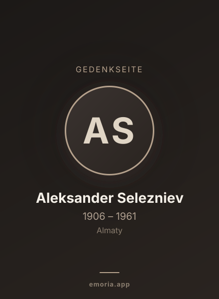 Gedenkportrait von Aleksander Selezniev