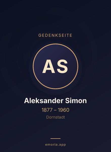 Gedenkportrait von Aleksander Simon