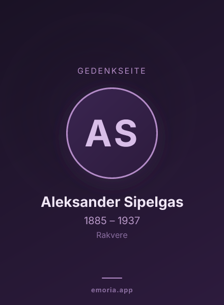 Gedenkportrait von Aleksander Sipelgas