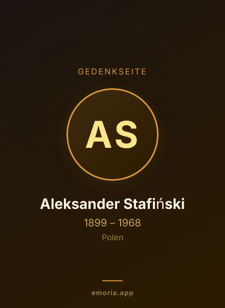Gedenkportrait von Aleksander Stafiński
