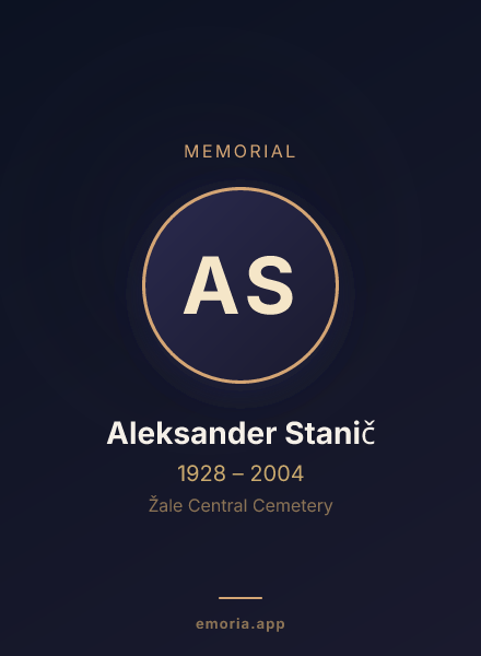 Memorial portrait of Aleksander Stanič