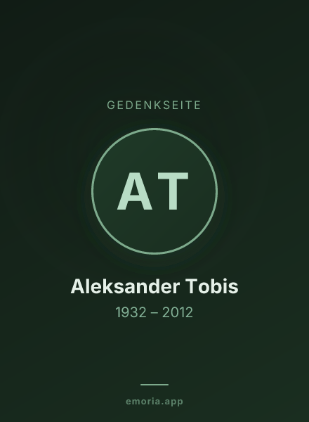 Gedenkportrait von Aleksander Tobis