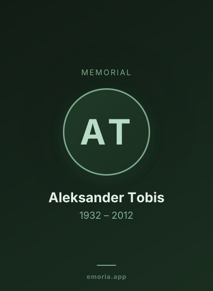 Memorial portrait of Aleksander Tobis