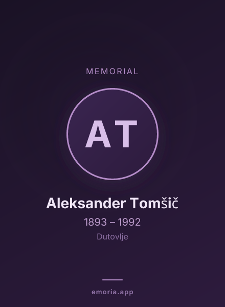 Memorial portrait of Aleksander Tomšič