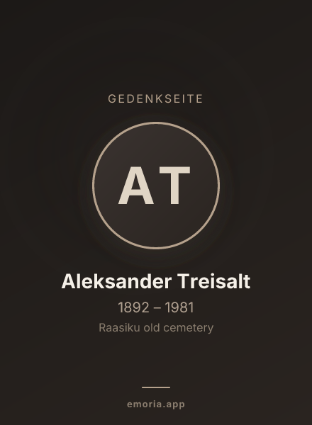 Gedenkportrait von Aleksander Treisalt