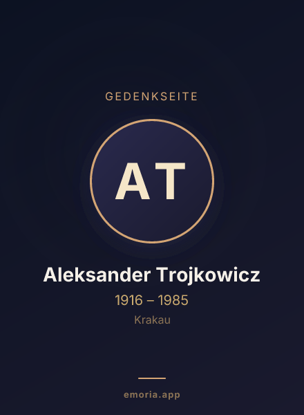 Gedenkportrait von Aleksander Trojkowicz