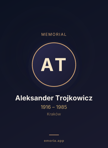 Memorial portrait of Aleksander Trojkowicz