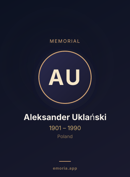 Memorial portrait of Aleksander Uklański