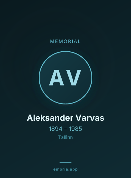 Memorial portrait of Aleksander Varvas