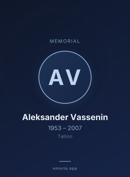 Memorial portrait of Aleksander Vassenin