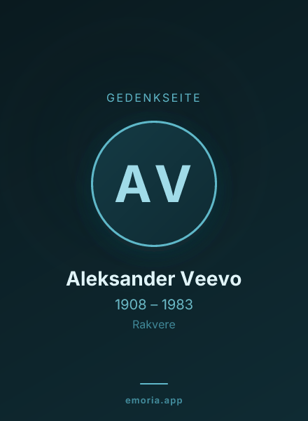 Gedenkportrait von Aleksander Veevo