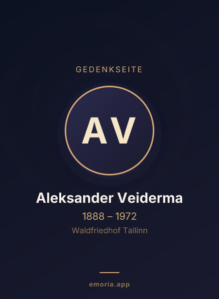 Gedenkportrait von Aleksander Veiderma