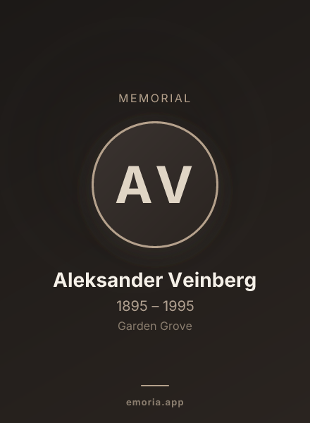 Memorial portrait of Aleksander Veinberg