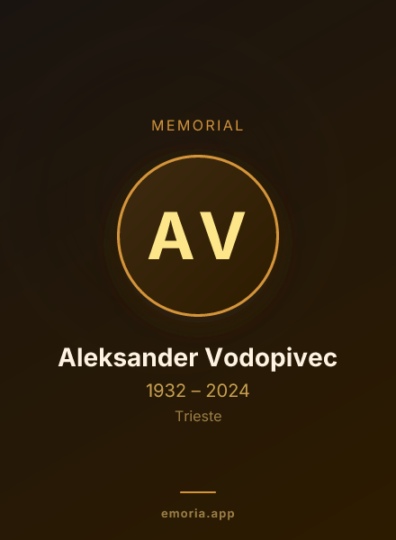 Memorial portrait of Aleksander Vodopivec