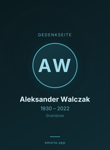 Gedenkportrait von Aleksander Walczak