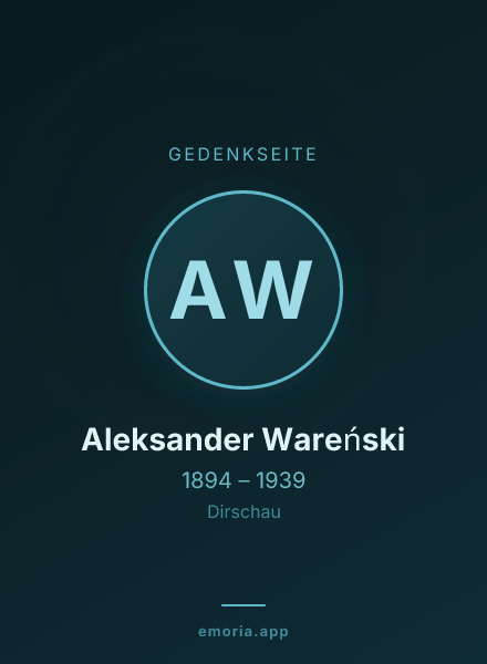 Gedenkportrait von Aleksander Wareński