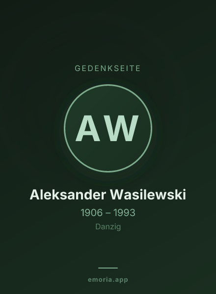 Gedenkportrait von Aleksander Wasilewski
