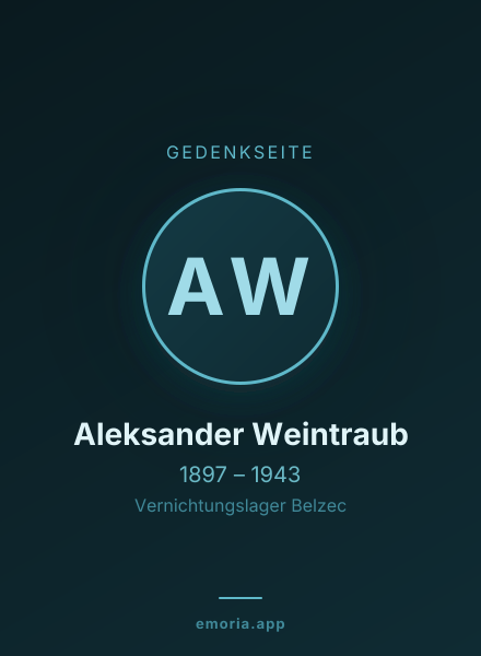 Gedenkportrait von Aleksander Weintraub