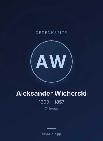 Gedenkportrait von Aleksander Wicherski