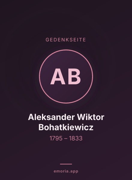 Gedenkportrait von Aleksander Wiktor Bohatkiewicz