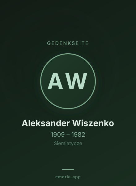 Gedenkportrait von Aleksander Wiszenko