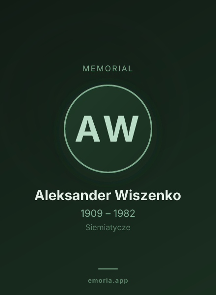 Memorial portrait of Aleksander Wiszenko