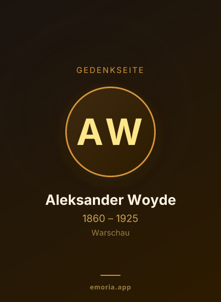 Gedenkportrait von Aleksander Woyde