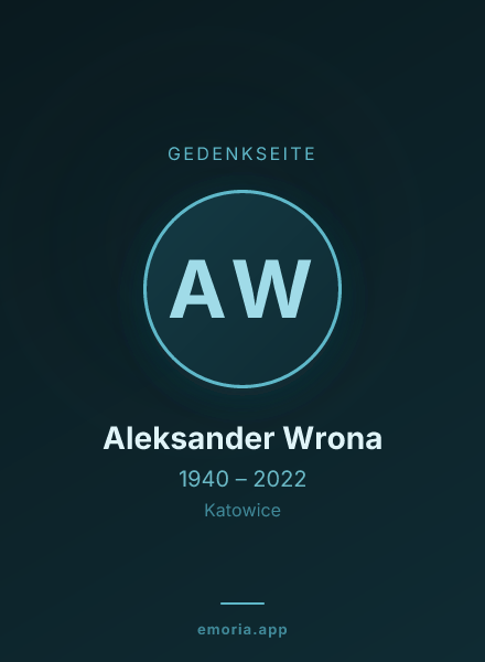 Gedenkportrait von Aleksander Wrona