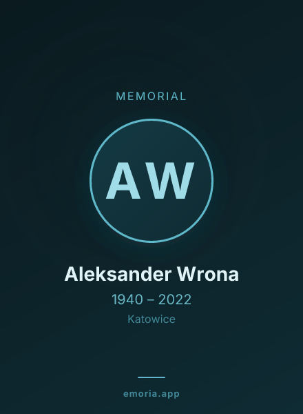 Memorial portrait of Aleksander Wrona