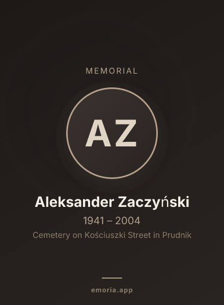Memorial portrait of Aleksander Zaczyński