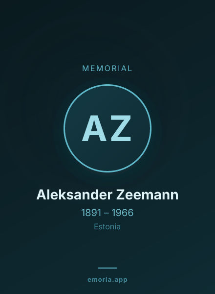 Memorial portrait of Aleksander Zeemann