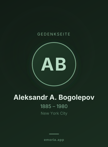 Gedenkportrait von Aleksandr A. Bogolepov