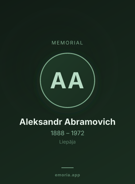 Memorial portrait of Aleksandr Abramovich