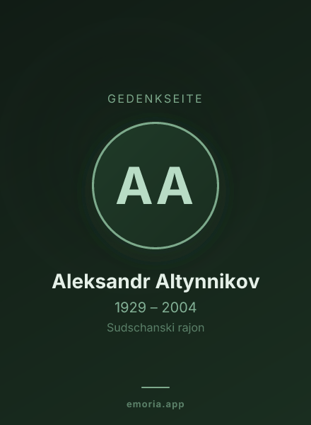 Gedenkportrait von Aleksandr Altynnikov