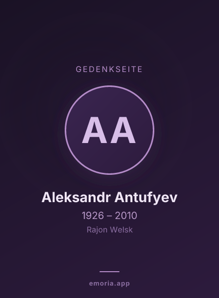 Gedenkportrait von Aleksandr Antufyev