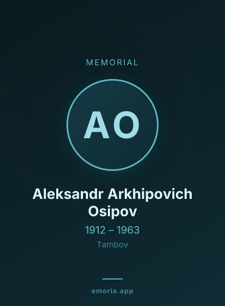 Memorial portrait of Aleksandr Arkhipovich Osipov