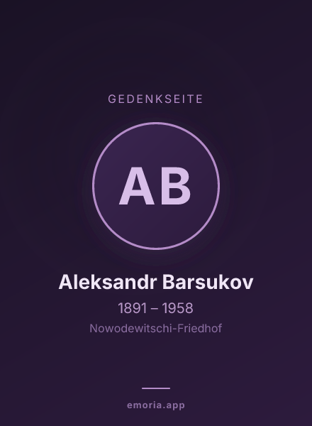 Gedenkportrait von Aleksandr Barsukov