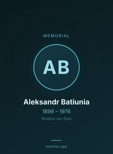 Memorial portrait of Aleksandr Batiunia