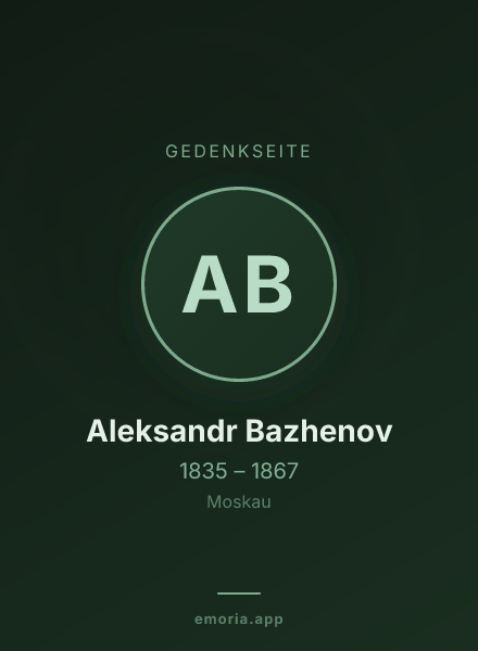 Gedenkportrait von Aleksandr Bazhenov