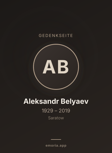 Gedenkportrait von Aleksandr Belyaev