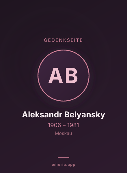 Gedenkportrait von Aleksandr Belyansky