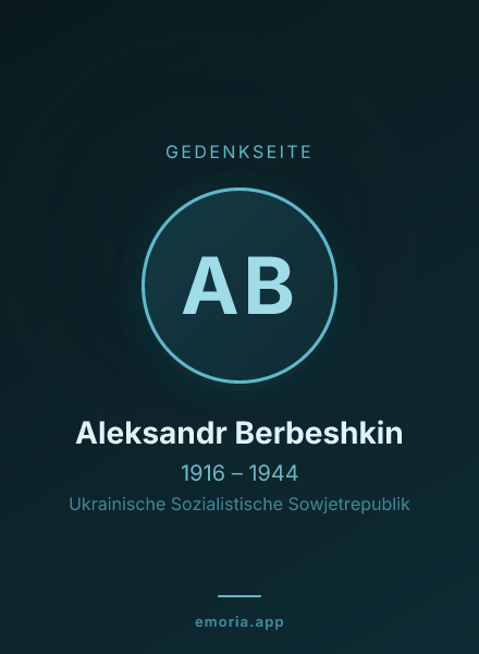Gedenkportrait von Aleksandr Berbeshkin