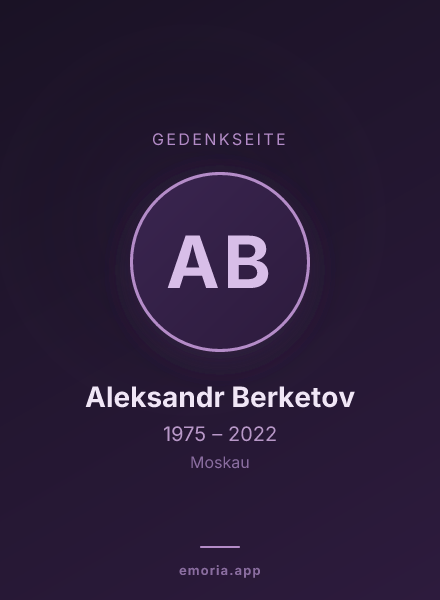Gedenkportrait von Aleksandr Berketov
