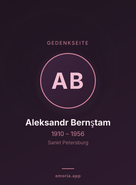 Gedenkportrait von Aleksandr Bernştam