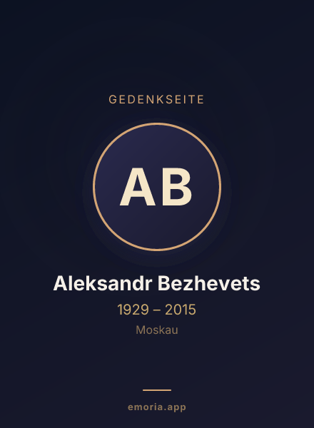 Gedenkportrait von Aleksandr Bezhevets