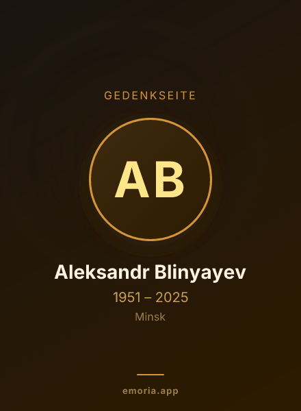 Gedenkportrait von Aleksandr Blinyayev