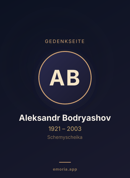 Gedenkportrait von Aleksandr Bodryashov